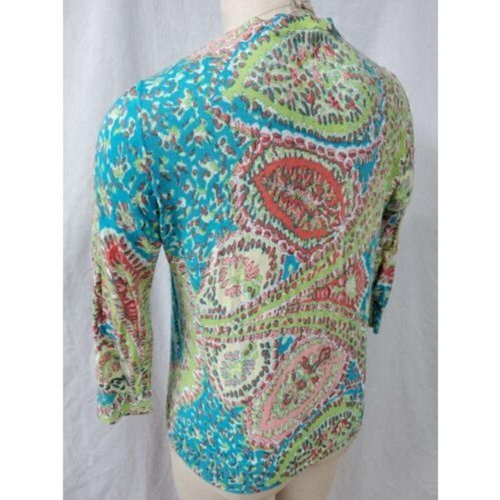 Talbots Button Front Cardigan Multi Color Size Me… - image 6